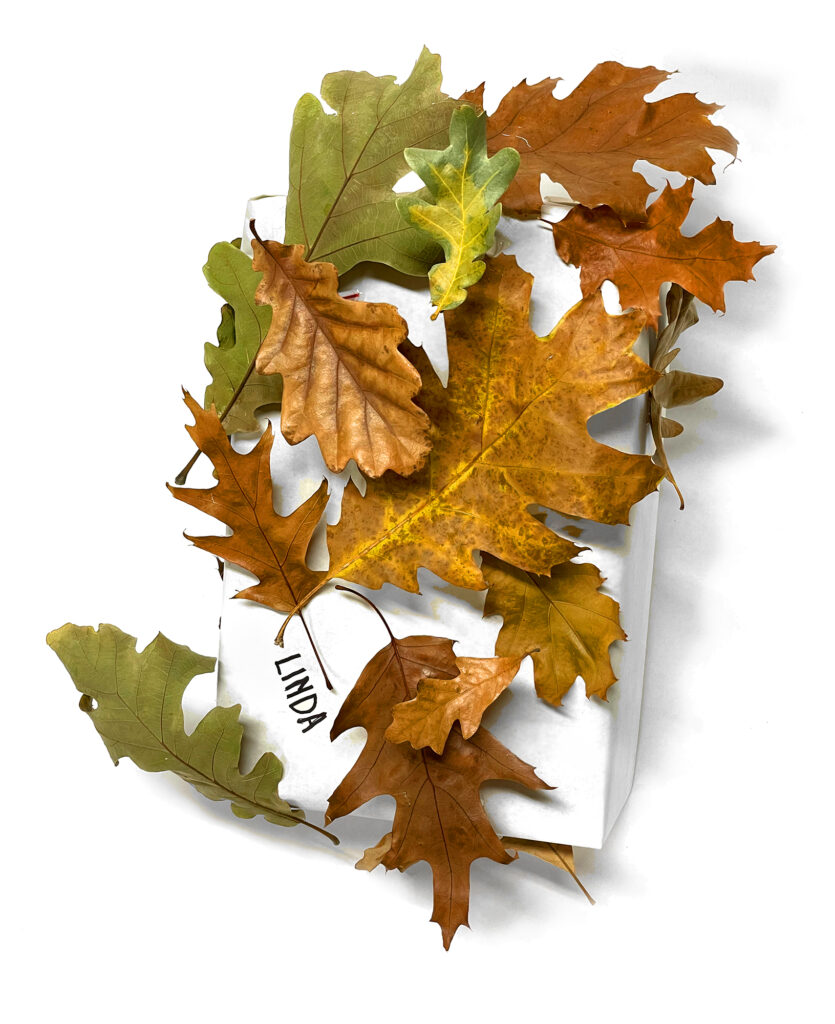 wrap art with autumn leaves